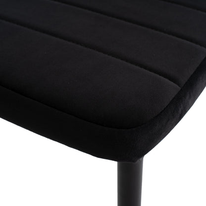 Dining Set 5pcs Minimal Hm21173 Mdf Top In Black--velvet & Metal In Black