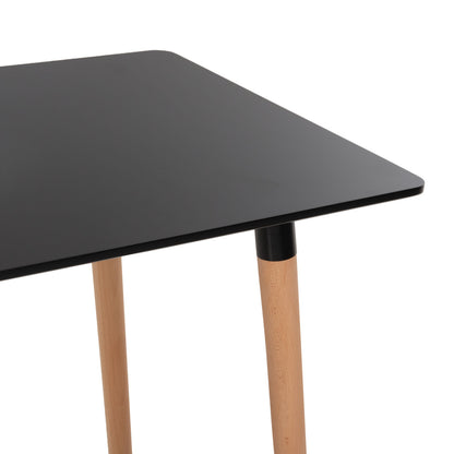 Dining Set 5pcs Minardo Hm21179 Mdf Top In Black--dark Grey Fabric