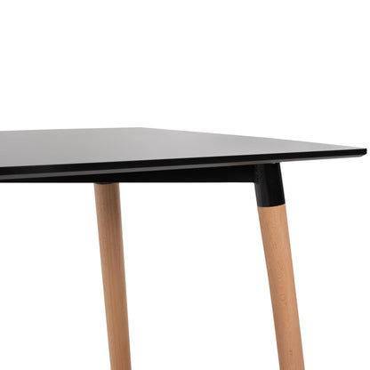 Dining Set 5pcs Minardo Hm21179 Mdf Top In Black--dark Grey Fabric