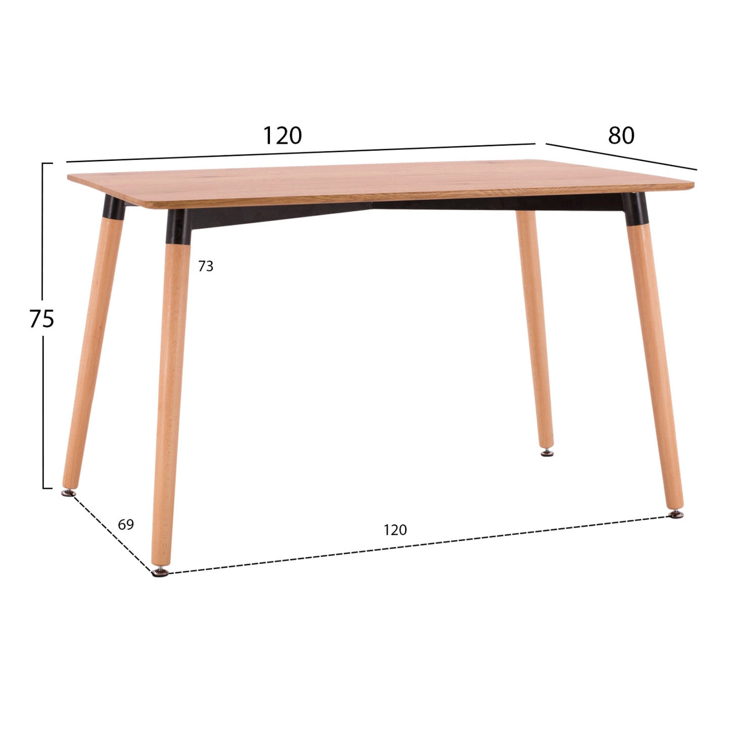 Dining Set 5pcs Vegas Hm21180 Mdf Top In Natural--fabric In Beige