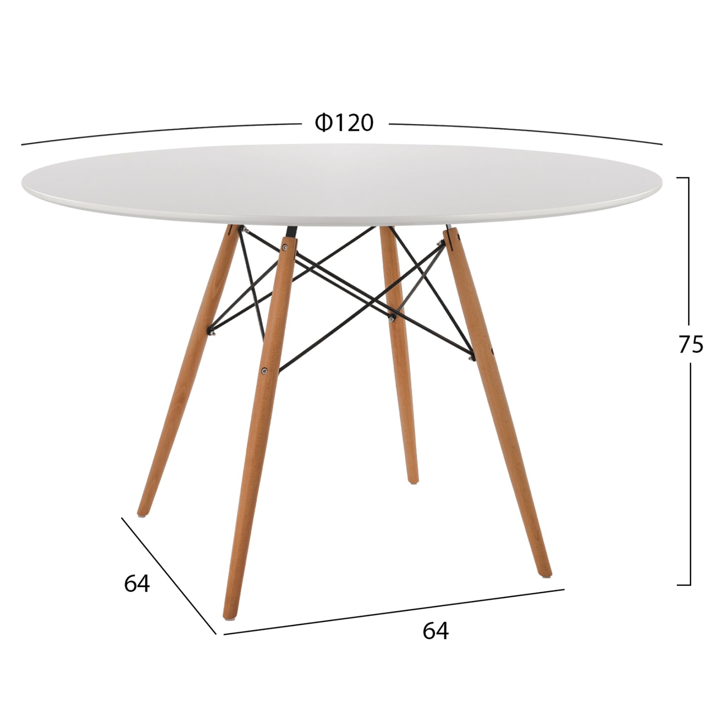 Dining Set 5pcs Maggie Hm21186 Mdf Top & Polypropylene In White Color