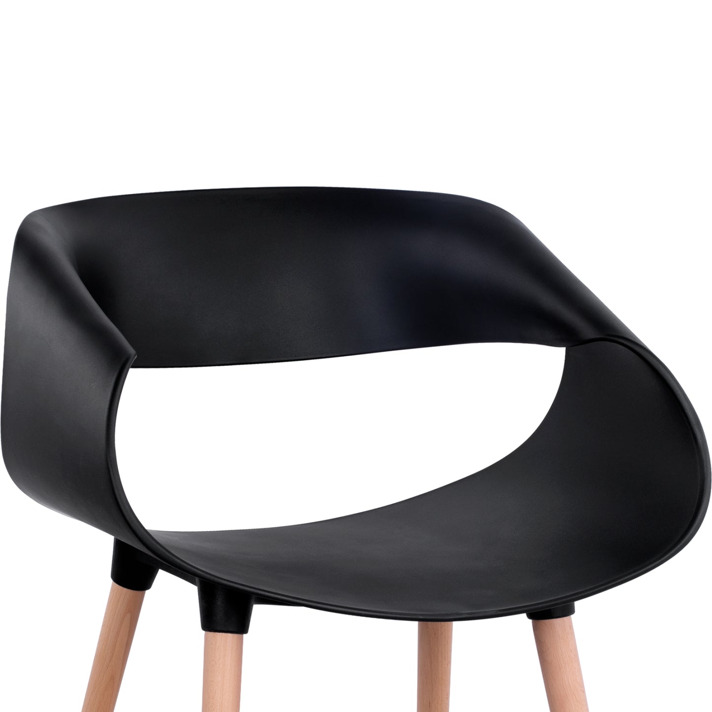Dining Set 5pcs Maggie Hm21187 Mdf Top & Polypropylene In Black Color