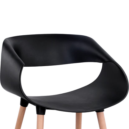 Dining Set 5pcs Maggie Hm21187 Mdf Top & Polypropylene In Black Color
