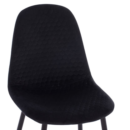 Dining Set 5pcs Brolin Hm21191 Mdf Top-metal Legs-velvet--black