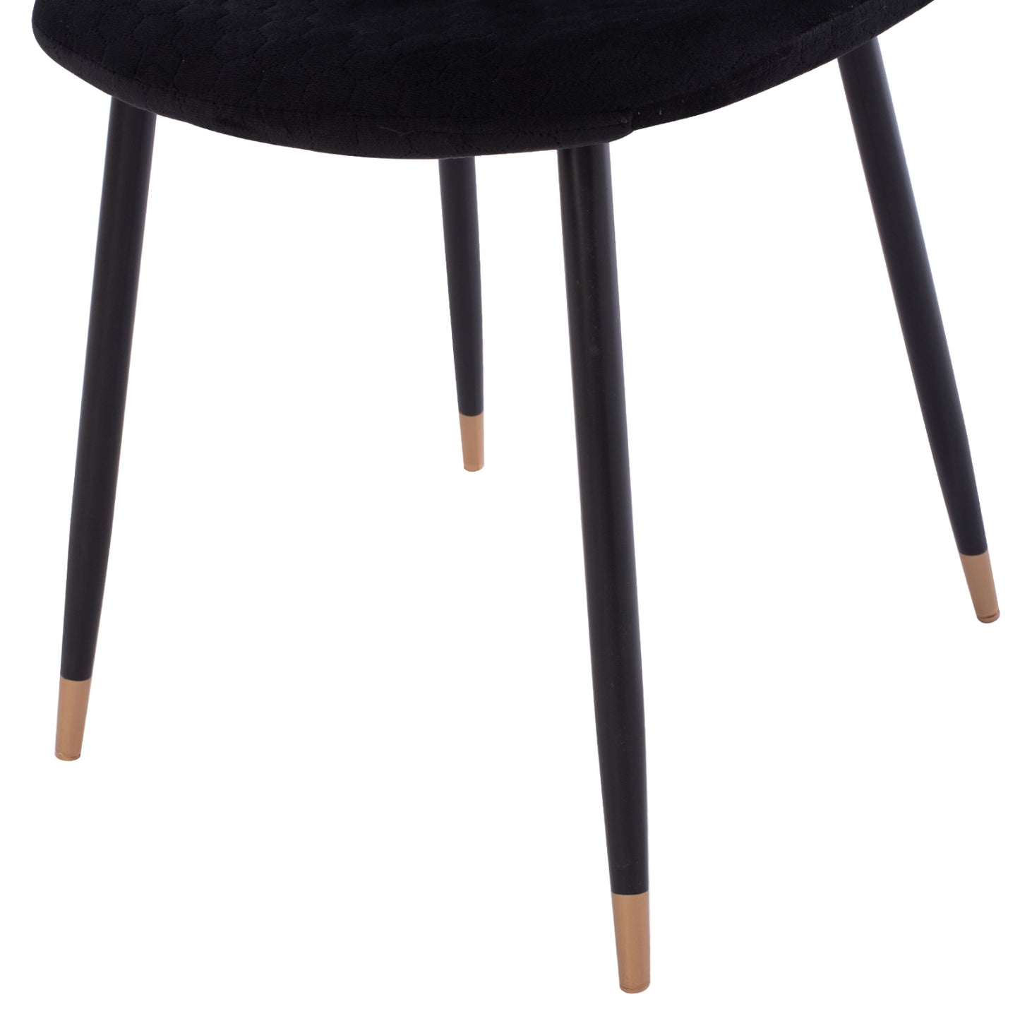 Dining Set 5pcs Brolin Hm21191 Mdf Top-metal Legs-velvet--black