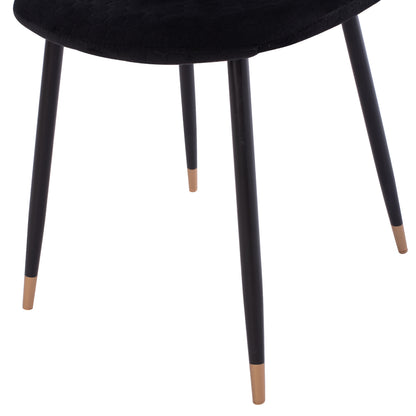 Dining Set 5pcs Brolin Hm21191 Mdf Top-metal Legs-velvet--black