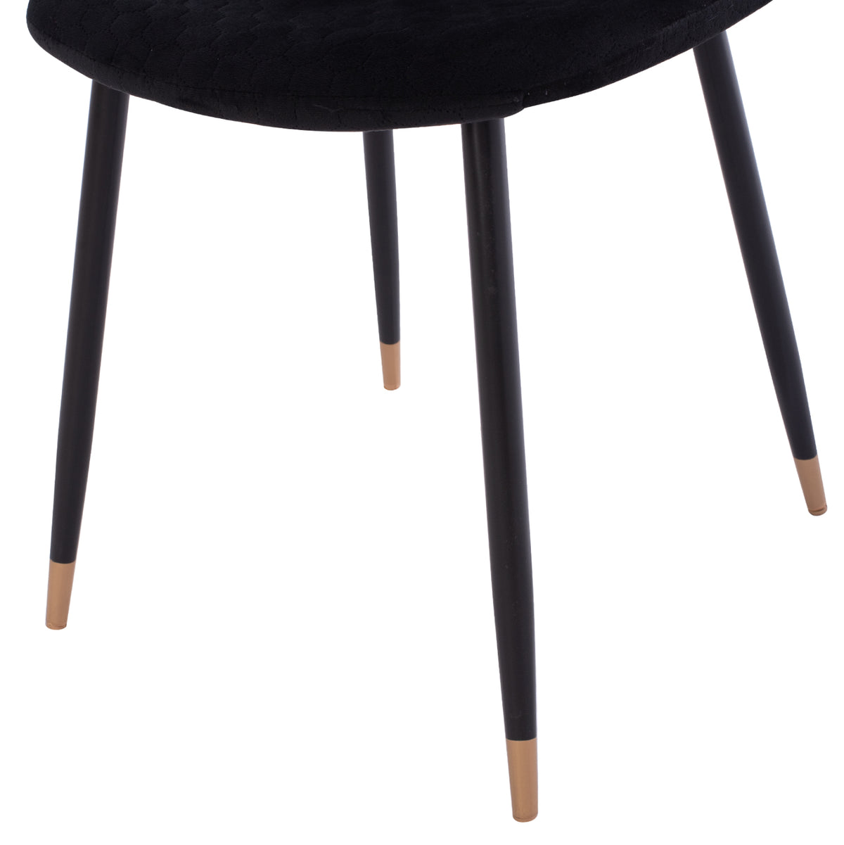 Dining Set 5pcs Brolin Hm21191 Mdf Top-metal Legs-velvet--black