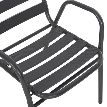 Outdoor Dining Set 5pcs Adam Hm21219 Metal Chairs & Table 110x60 Grey