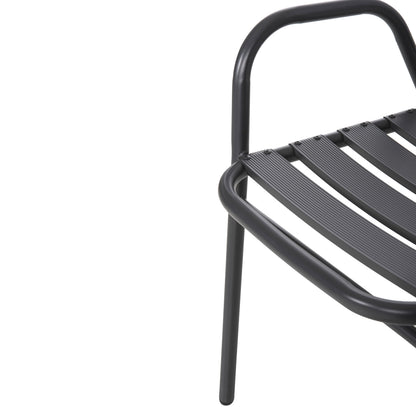 Outdoor Dining Set 5pcs Adam Hm21219 Metal Chairs & Table 110x60 Grey