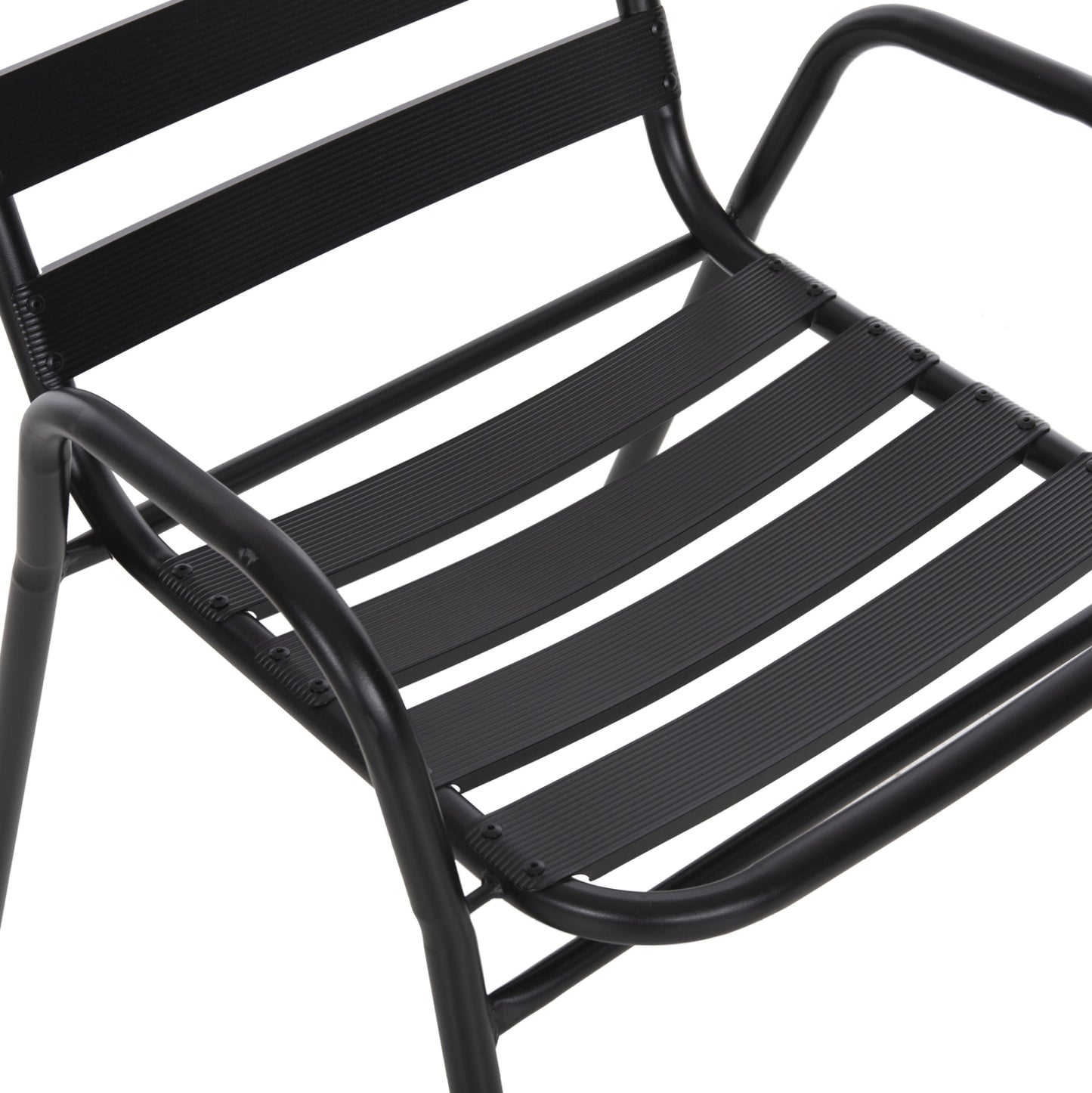Outdoor Dining Set 5pcs Adam Hm21219.01 Metal Chairs & Table 110x60 Black