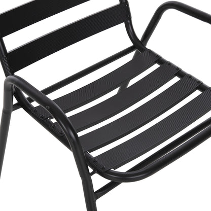 Outdoor Dining Set 5pcs Adam Hm21219.01 Metal Chairs & Table 110x60 Black