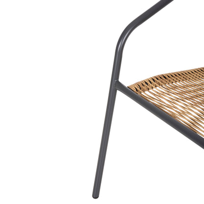Outdoor Dining Set 5pcs Swifter Hm21222.01 Metal Chairs & Table 110x60 Grey-natural