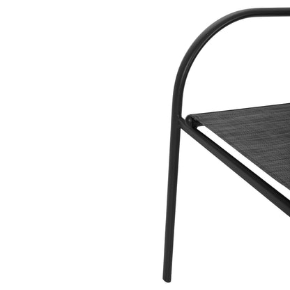 Outdoor Dining Set 5pcs Redan Hm21223.01 Table & 4 Armchairs In Black