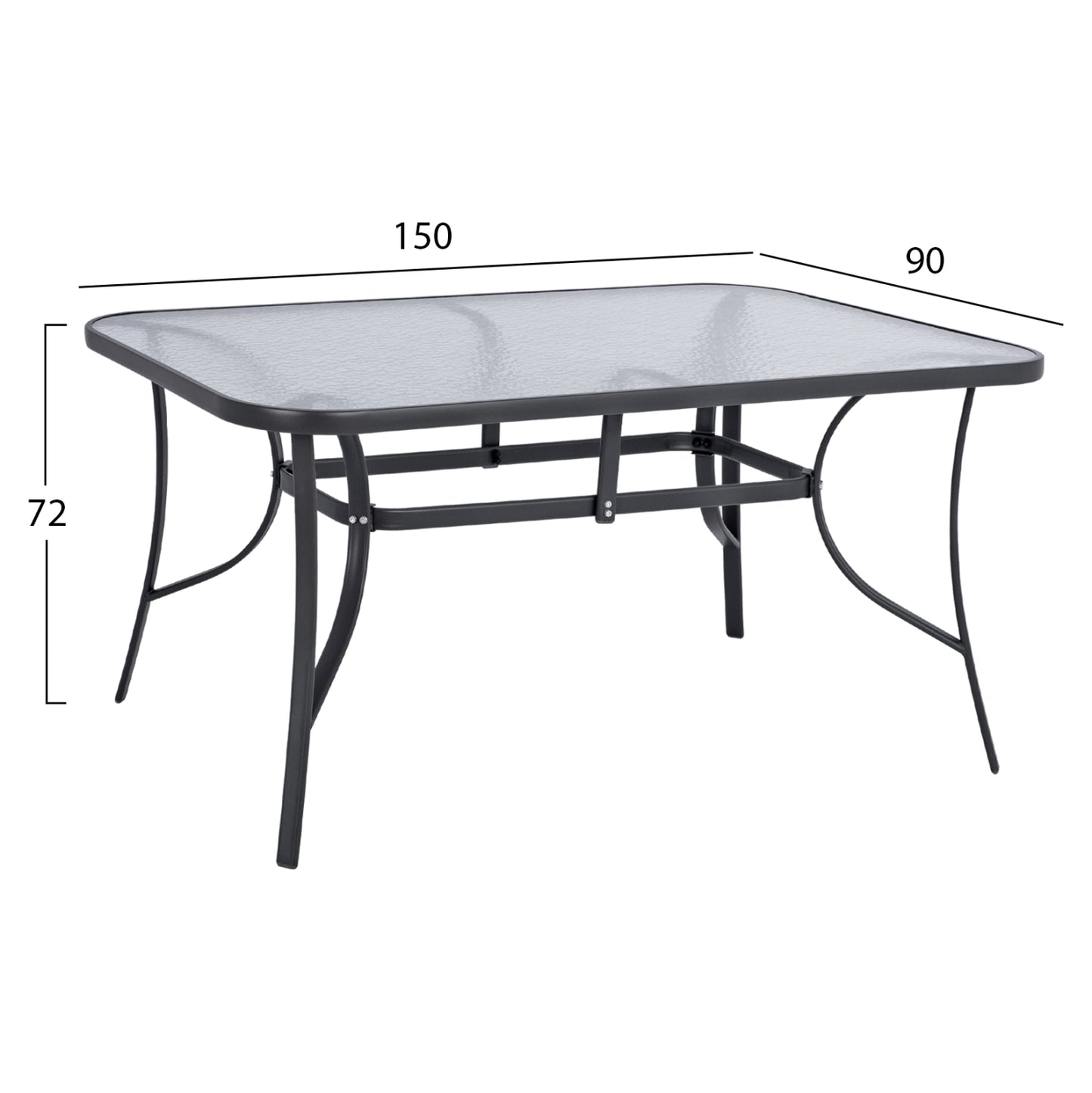 Dining Set 5pcs Hm5201.01- Metallic In Grey With 4 Chairs & Table 150x90cm