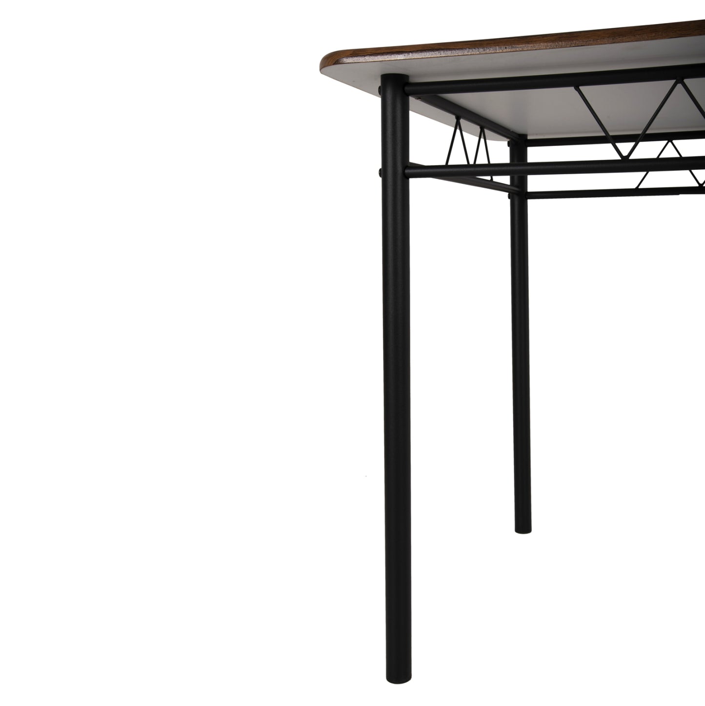 Dining Set 5pcs Peary Hm9416.11 Black Metal-mdf In Walnut Color 110x60x74hcm.