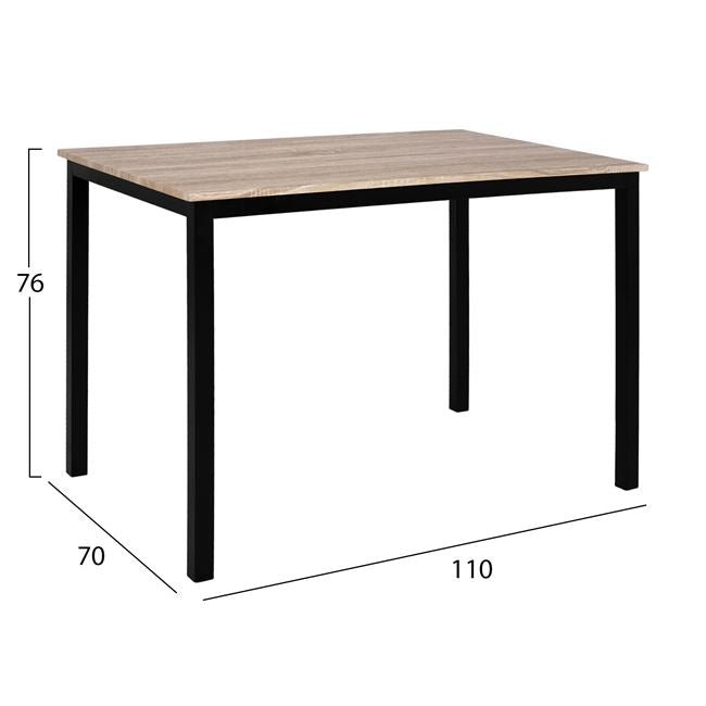 Set Dining Table 5 Pieces Hm10340 Table & 4 Chairs Twist 110x70x76 Cm