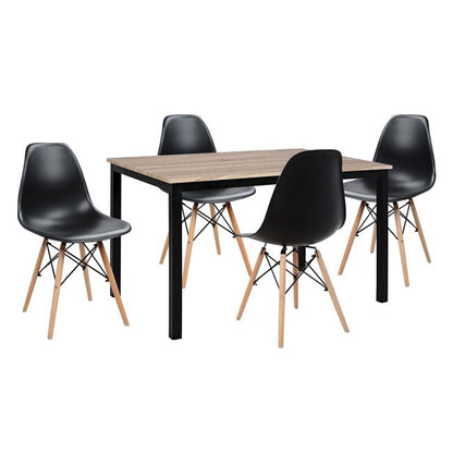 Set Dining Table 5 Pieces Hm10340 Table & 4 Chairs Twist 110x70x76 Cm