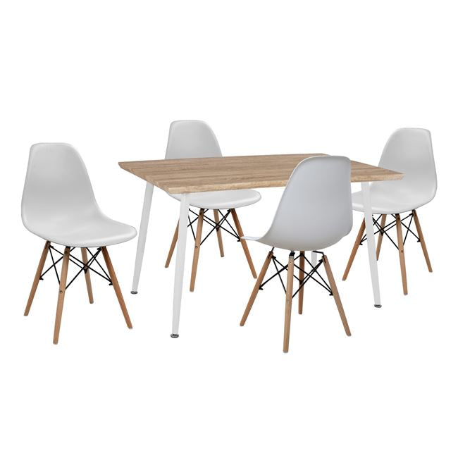 Set Dining Table 5 Pieces Hm10349.02 Table 120x70x76,5 Cm  & Chairs Twist