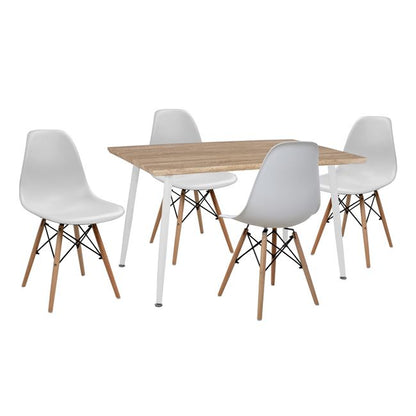 Set Dining Table 5 Pieces Hm10349.02 Table 120x70x76,5 Cm  & Chairs Twist