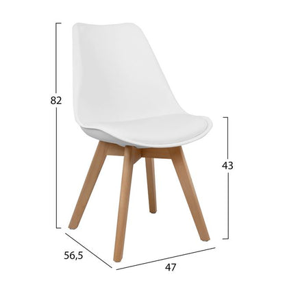 Set Dining Table 5 Pieces Hm10350.02 Table 120x70x76,5 Cm & Chairs Vegas