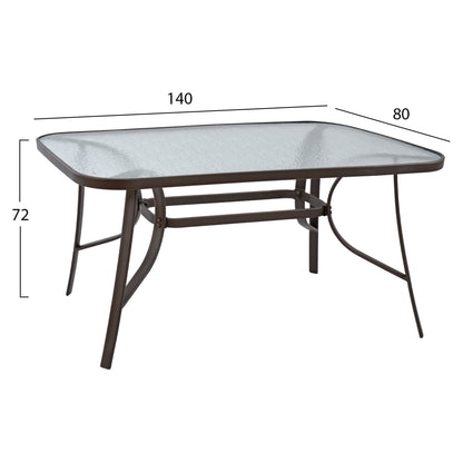 Outdoor Dining Set 5pcs Hm10569.02 With Table 140x80cm. & 4 Chairs With Cushions-in Brown