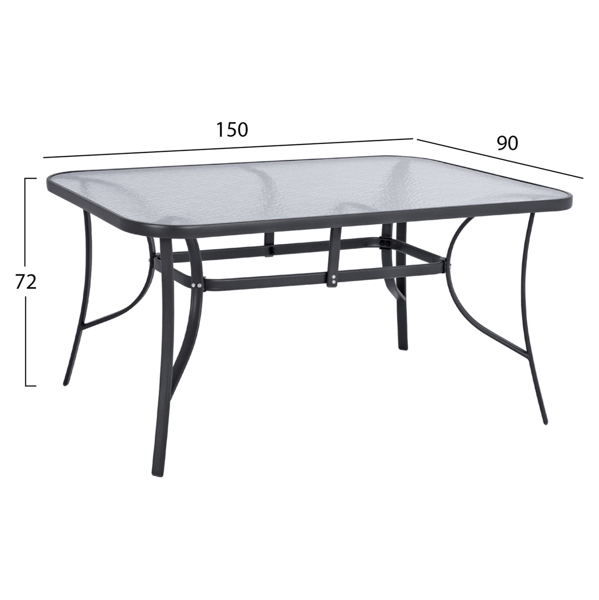 Outdoor Dining Set 5pcs Hm10570.01-chairs With Cushion & Table 150x90-greycm
