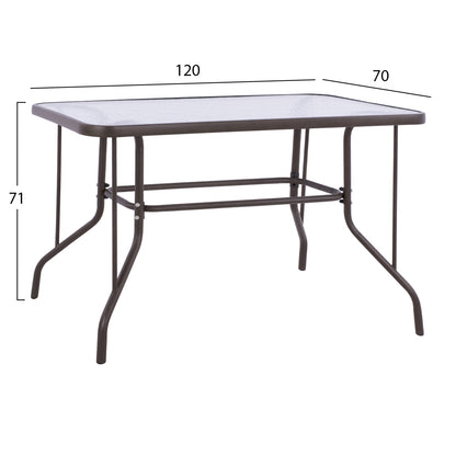 Outdoor Dining Set 5pcs Hm10568.02 Table 120x70cm & 4 Chairs With Cushion- In Brown Color