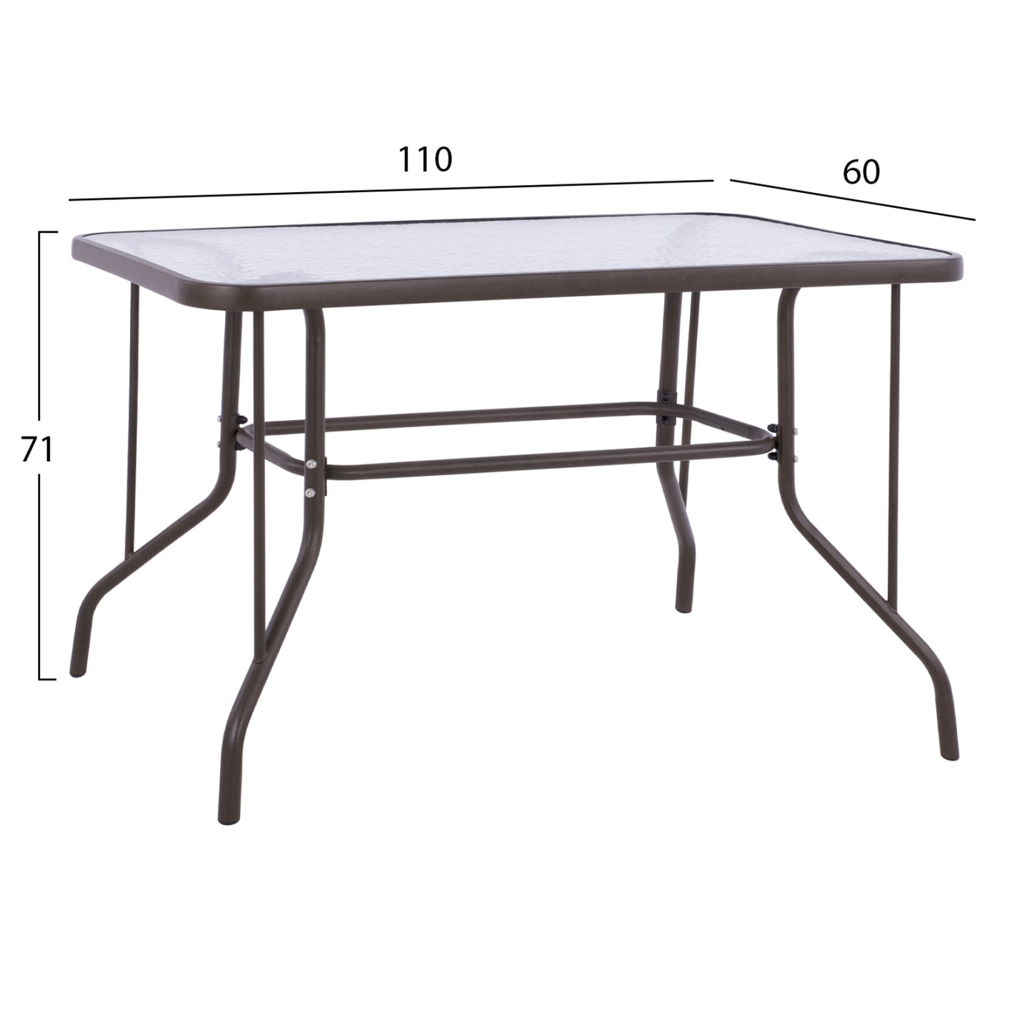Outdoor Dining Set 5pcs Hm10566.02 With Table 110x60cm & 4 Chairs With Cushions In Brown