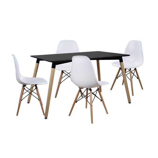 Set Dining Table 5 Pieces With Table And 4 Chairs Hm102224 120x80x73 Cm