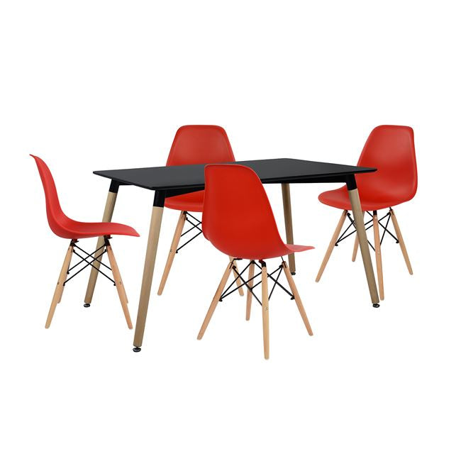 Set Dining Table 5 Pieces With Table And 4 Chairs Hm102228 120x80x73 Cm