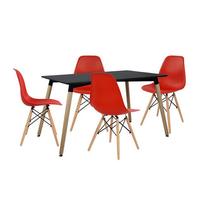 Set Dining Table 5 Pieces With Table And 4 Chairs Hm102228 120x80x73 Cm
