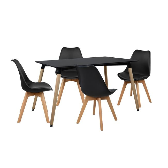 Set Dining Table 5 Pieces With Table And 4 Chairs Hm10231 120x80x73 Cm