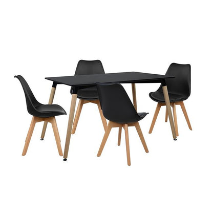 Set Dining Table 5 Pieces With Table And 4 Chairs Hm10231 120x80x73 Cm