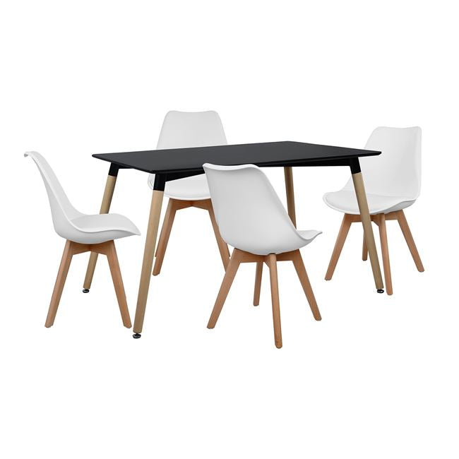 Set Dining Table 5 Pieces With Table And 4 Chairs Hm10230 120x80x73 Cm