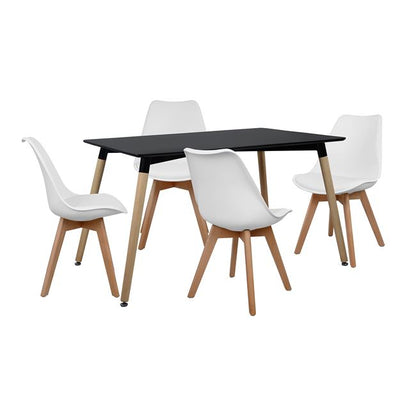 Set Dining Table 5 Pieces With Table And 4 Chairs Hm10230 120x80x73 Cm