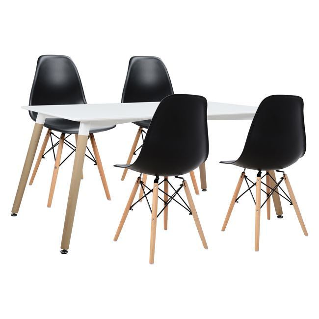 Set Dining Table 5 Pieces With Table Minimal & Chair Twist Hm10192 120x80x73 Cm
