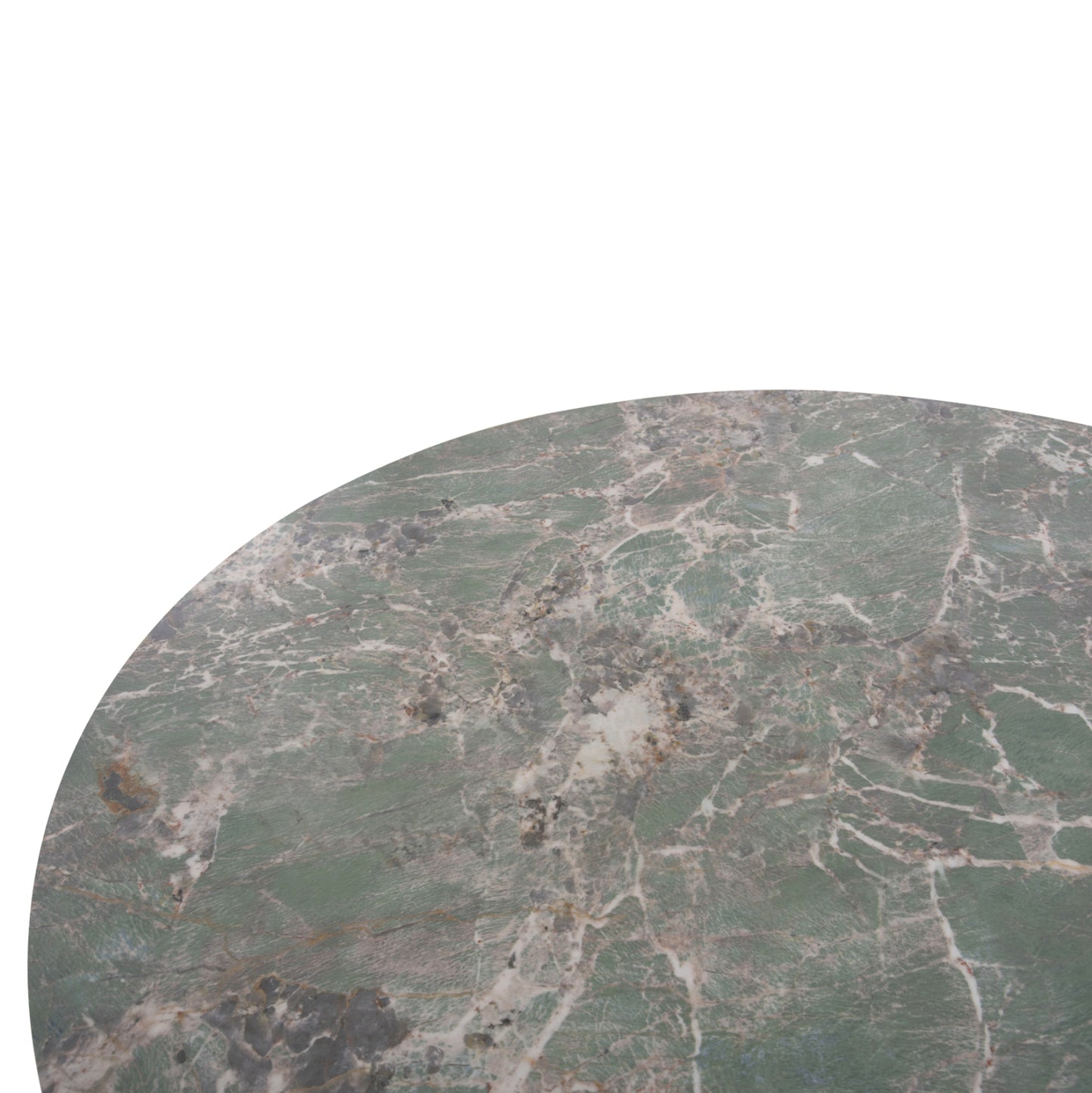 Indoor Dining Set 5pcs Zod Hm21045 Round Table With Ceramic Top-4 Armchairs In Petrol Green