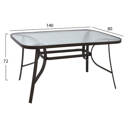 Outdoor Dining Set 5pcs Endika Hm10562.02 Metallic 5pcs Brown-beige