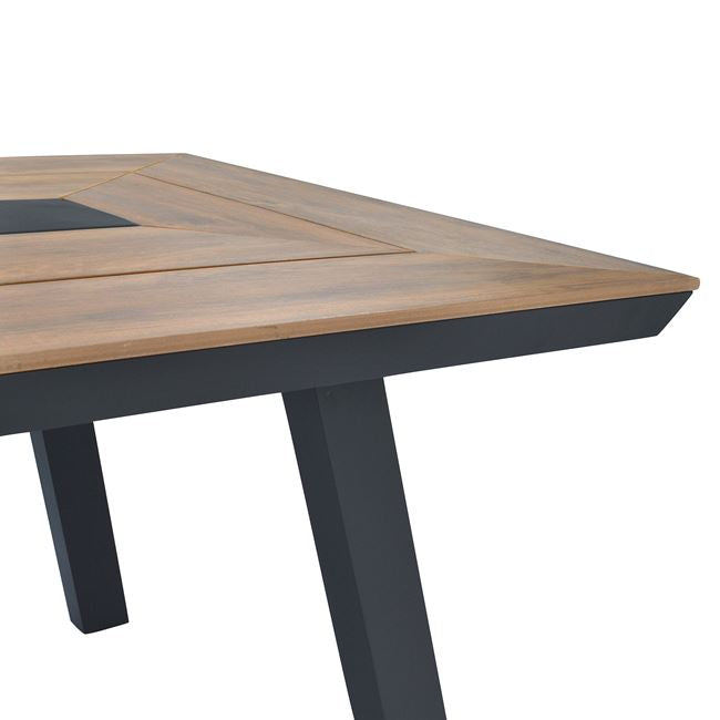 Set Dining Table 7pieces Aluminum In Grey Color Hm5233.02