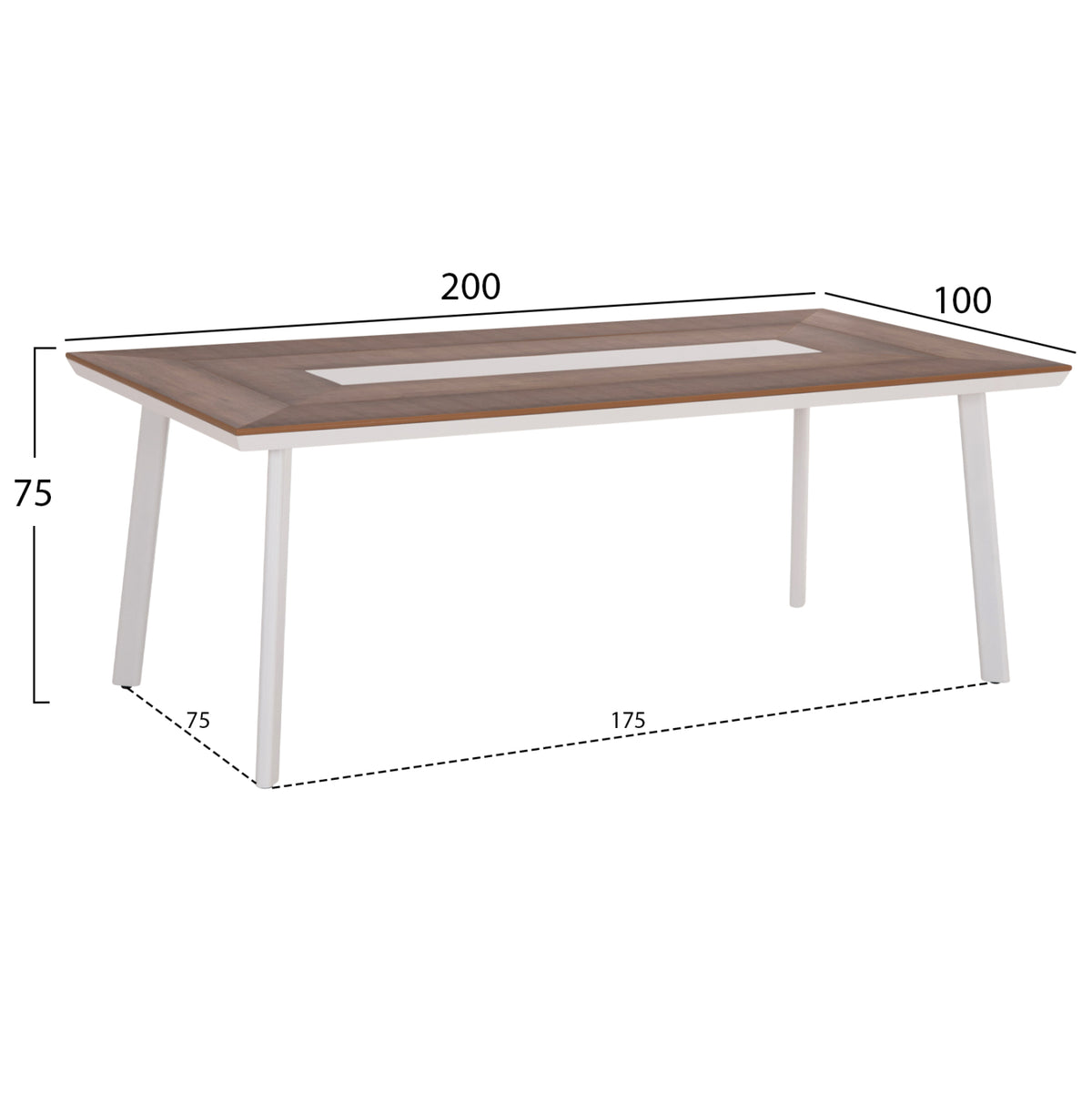 Outdoor Dining Set 7pcs Topin Hm10825.01 Aluminum In White--polywood--p.e.rattan