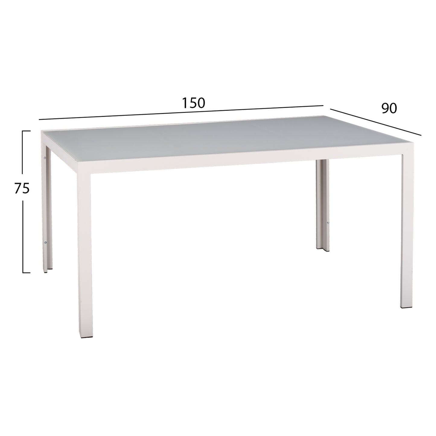 Outdoor Dining Set 7pcs Gret Hm10877.03 White Metal Table--aluminum Chairs