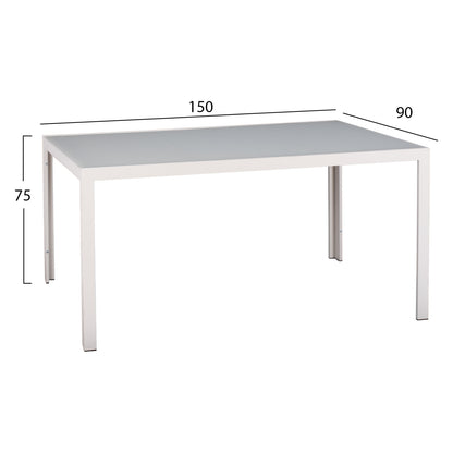 Outdoor Dining Set 7pcs Gret Hm10877.03 White Metal Table--aluminum Chairs