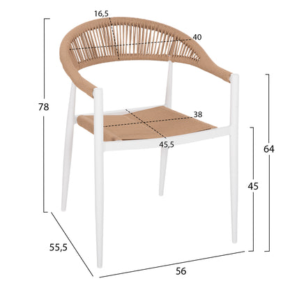 Outdoor Dining Set 7pcs Gret Hm10877.03 White Metal Table--aluminum Chairs