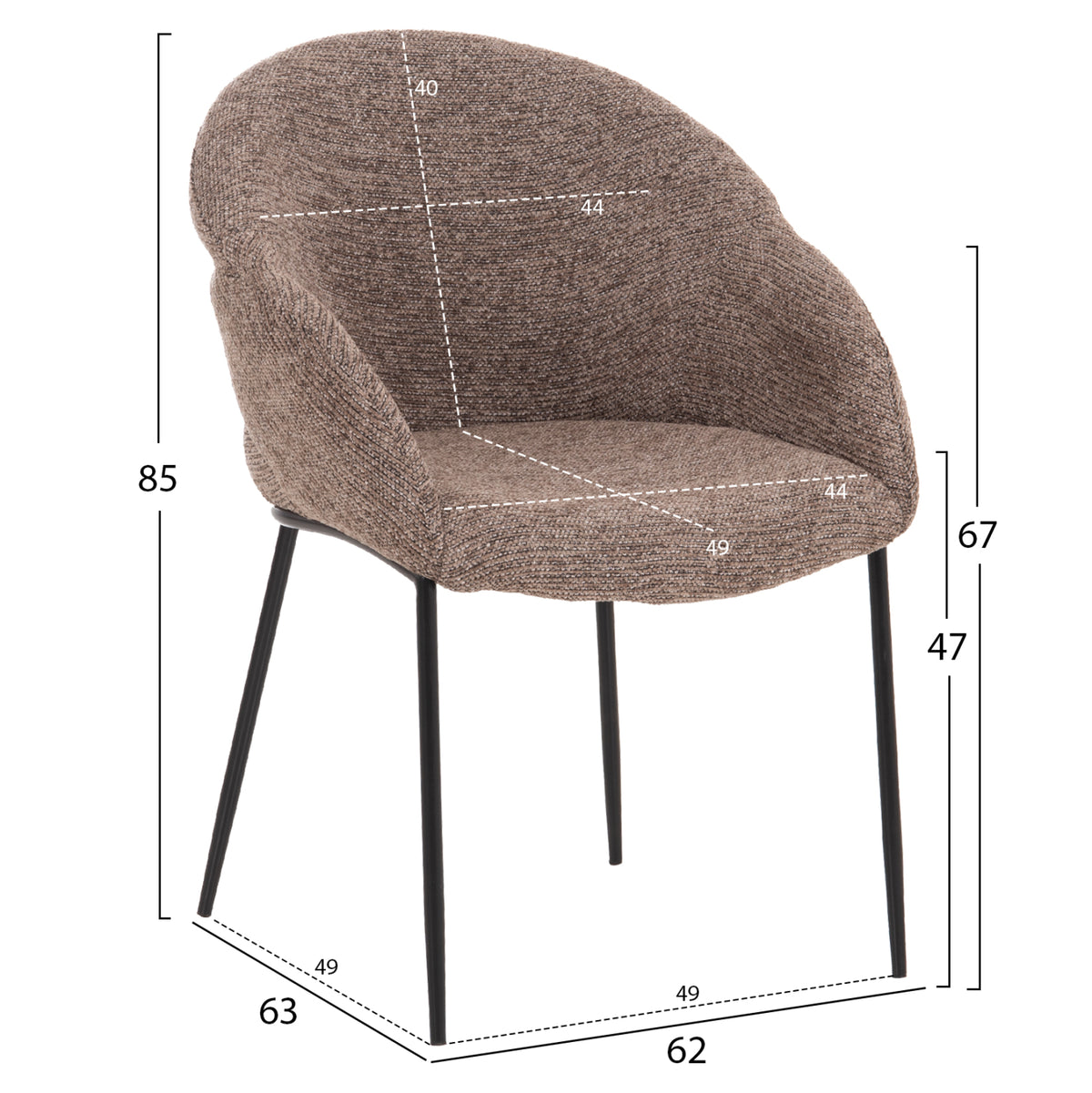 Dining Set 7pcs Drenny Hm11395.03 Ceramic Top In Pandora Color Scheme--chairs With Taupe Color Fabric