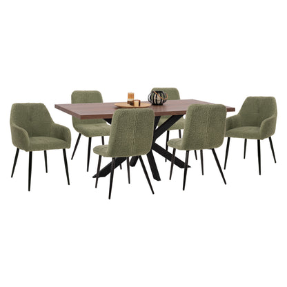 Dining Set 7pcs Fb911912 With Table-4 Chairs-2 Armchairs