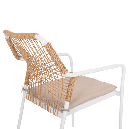 Outdoor Dining Set 7pcs Ofer Hm21005.03 Aluminum Chairs & Metal Table 150x90cm--white