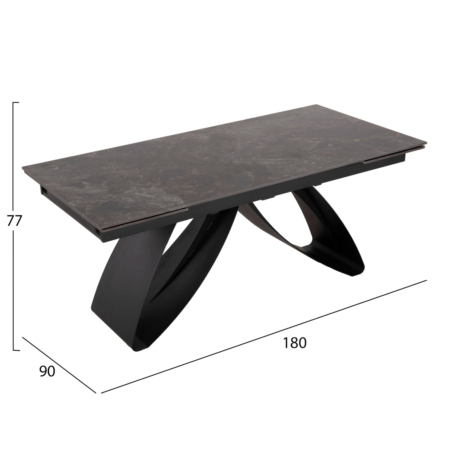 Indoor Sining Set 7pcs Tegatt ΗΜ21043 Expandable Table With 6 Armchairs In Grey Color