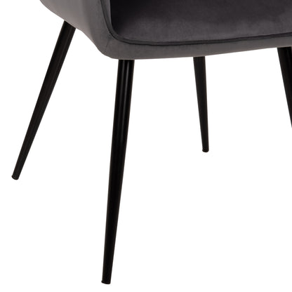 Dining Set 7pcs Raven Hm21070.03 Ceramic Top--4 Chairs & 2 Armchairs Grey