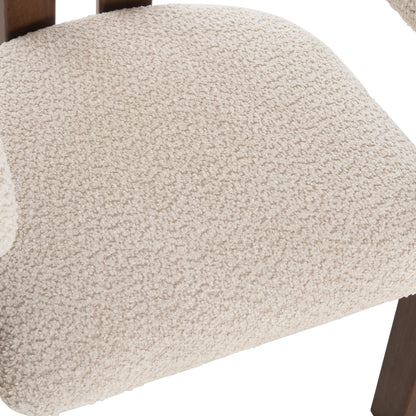 Dining Set 7pcs Zarra Hm21338.01 Table Made Of Mdf--chairs With Boucle Fabric