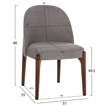 Dining Set 7pcs Rimer Hm21339 Table Made Of Mdf--chairs Made Of Rubberwood & Fabric